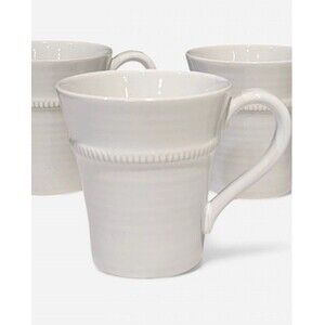 Pottery Barn Gabriella Cream Color Stoneware Mugs Set Of 4 Excellent Condition